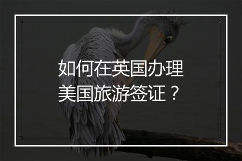 如何在英国办理美国旅游签证？