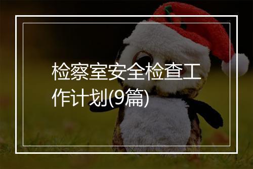 检察室安全检查工作计划(9篇)