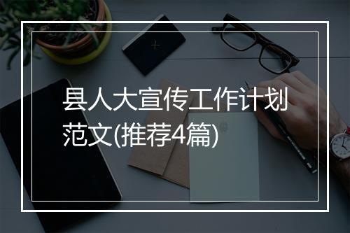 县人大宣传工作计划范文(推荐4篇)