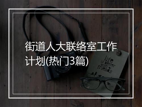 街道人大联络室工作计划(热门3篇)