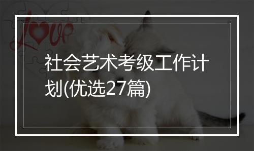 社会艺术考级工作计划(优选27篇)