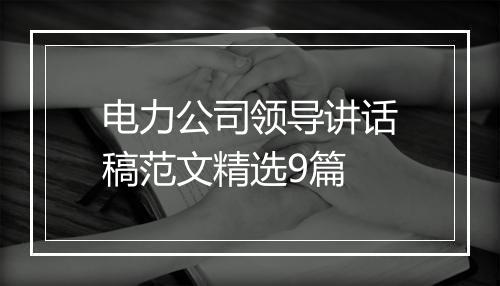 电力公司领导讲话稿范文精选9篇