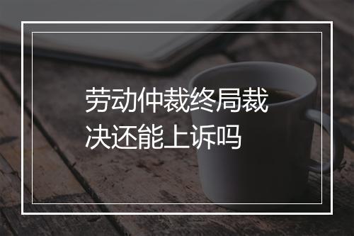 劳动仲裁终局裁决还能上诉吗