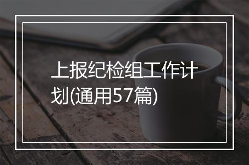 上报纪检组工作计划(通用57篇)