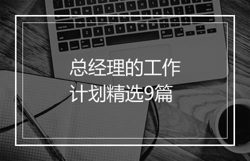 总经理的工作计划精选9篇