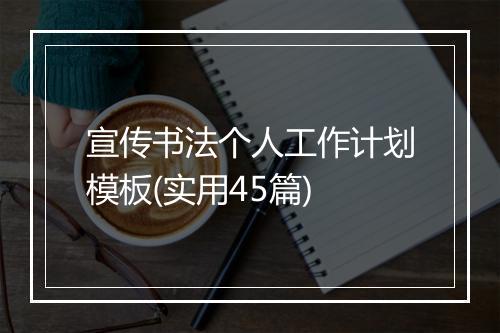 宣传书法个人工作计划模板(实用45篇)