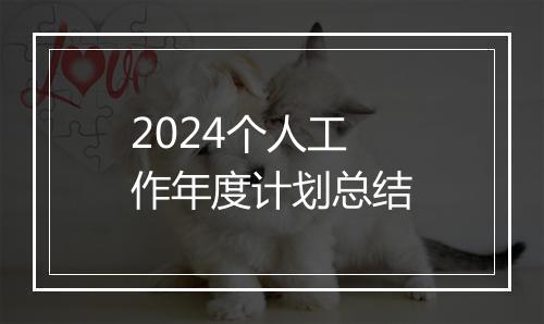 2024个人工作年度计划总结