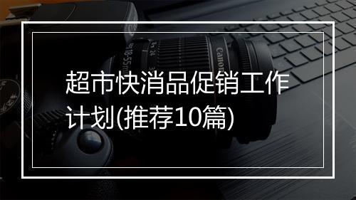 超市快消品促销工作计划(推荐10篇)
