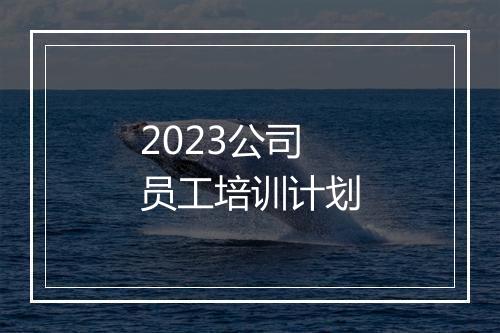 2023公司员工培训计划