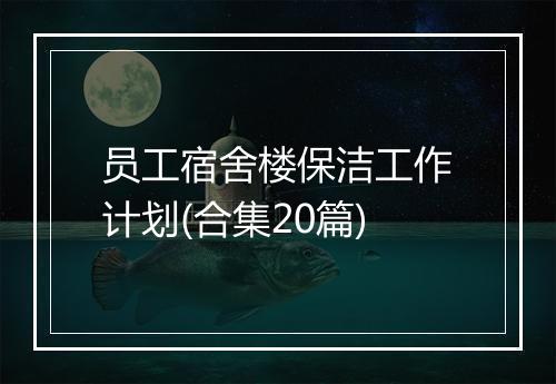 员工宿舍楼保洁工作计划(合集20篇)