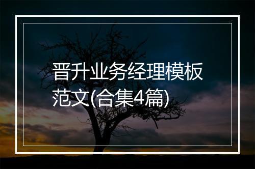 晋升业务经理模板范文(合集4篇)