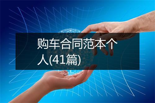 购车合同范本个人(41篇)