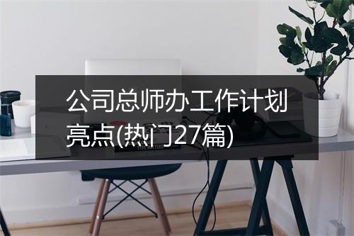 公司总师办工作计划亮点(热门27篇)