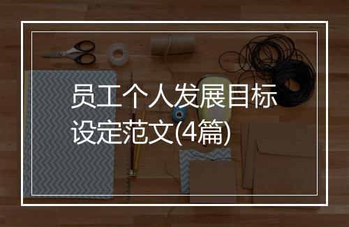 员工个人发展目标设定范文(4篇)