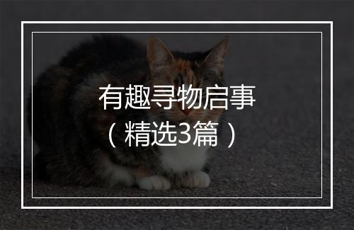 有趣寻物启事（精选3篇）