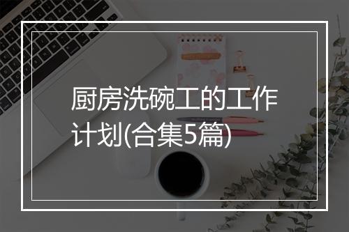 厨房洗碗工的工作计划(合集5篇)