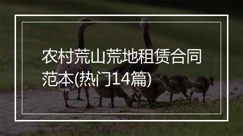 农村荒山荒地租赁合同范本(热门14篇)