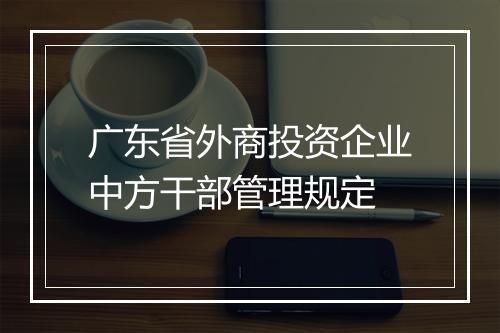广东省外商投资企业中方干部管理规定
