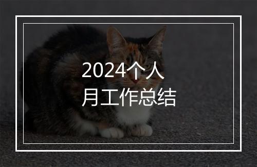 2024个人月工作总结