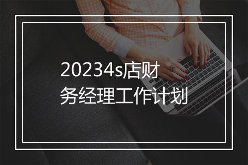 20234s店财务经理工作计划