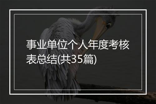 事业单位个人年度考核表总结(共35篇)