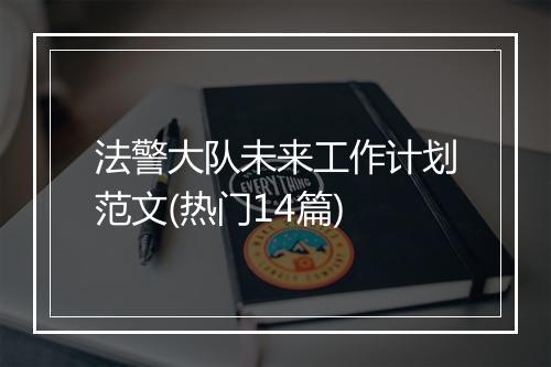 法警大队未来工作计划范文(热门14篇)