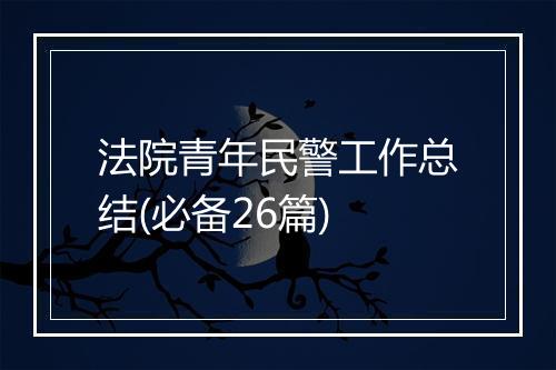法院青年民警工作总结(必备26篇)