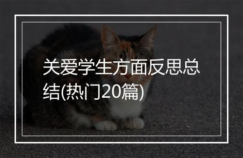 关爱学生方面反思总结(热门20篇)