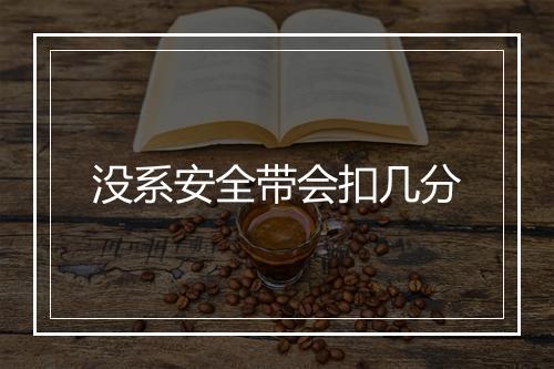 没系安全带会扣几分