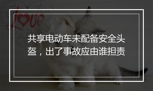 共享电动车未配备安全头盔，出了事故应由谁担责
