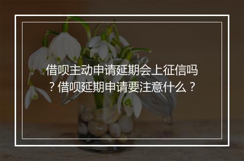 借呗主动申请延期会上征信吗？借呗延期申请要注意什么？