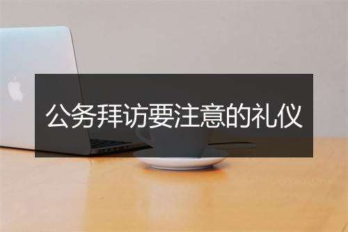 公务拜访要注意的礼仪