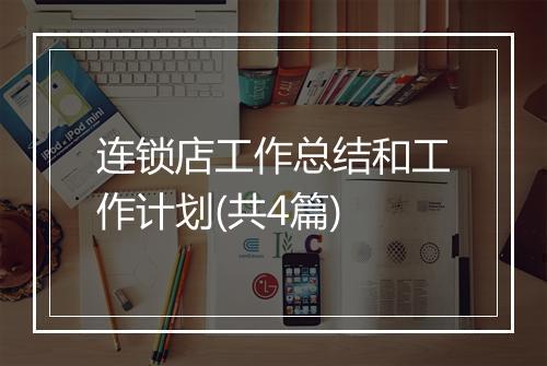 连锁店工作总结和工作计划(共4篇)