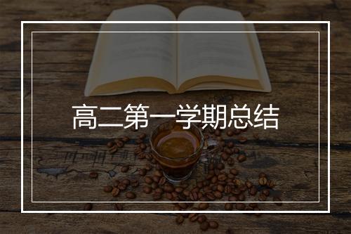高二第一学期总结