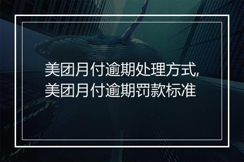 美团月付逾期处理方式,美团月付逾期罚款标准