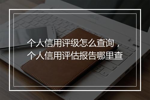 个人信用评级怎么查询，个人信用评估报告哪里查