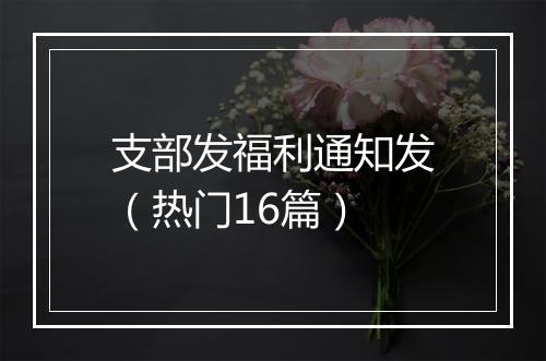支部发福利通知发（热门16篇）
