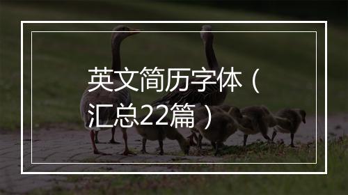 英文简历字体（汇总22篇）