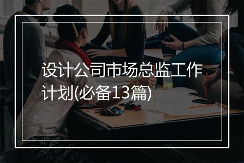 设计公司市场总监工作计划(必备13篇)