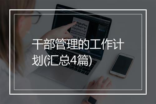 干部管理的工作计划(汇总4篇)
