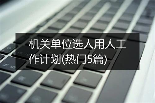 机关单位选人用人工作计划(热门5篇)