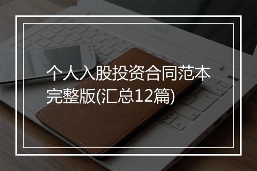 个人入股投资合同范本完整版(汇总12篇)