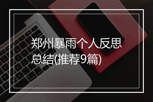 郑州暴雨个人反思总结(推荐9篇)