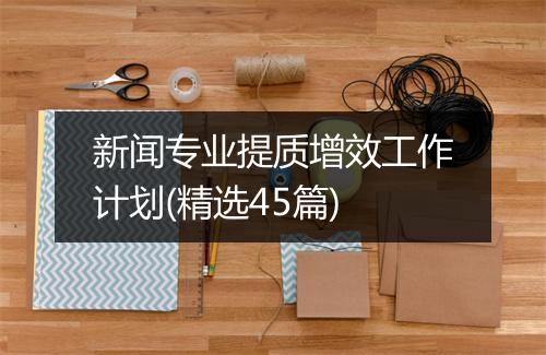 新闻专业提质增效工作计划(精选45篇)