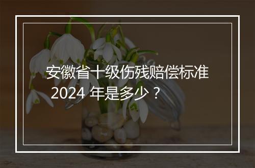 安徽省十级伤残赔偿标准 2024 年是多少？
