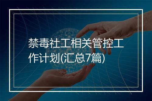 禁毒社工相关管控工作计划(汇总7篇)