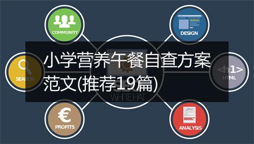 小学营养午餐自查方案范文(推荐19篇)