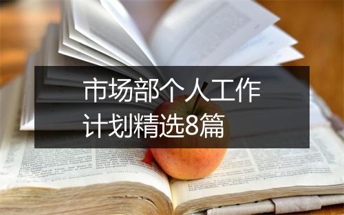 市场部个人工作计划精选8篇