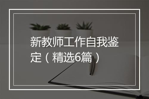 新教师工作自我鉴定（精选6篇）