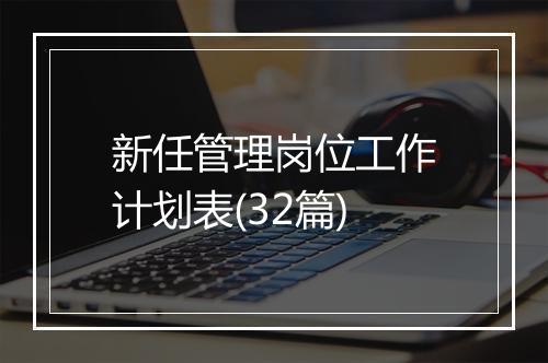 新任管理岗位工作计划表(32篇)